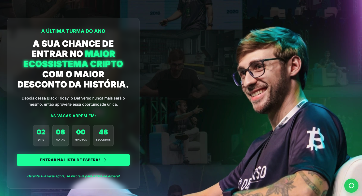 Página de captura desenvolvida para o lançamento Investidor 4.20