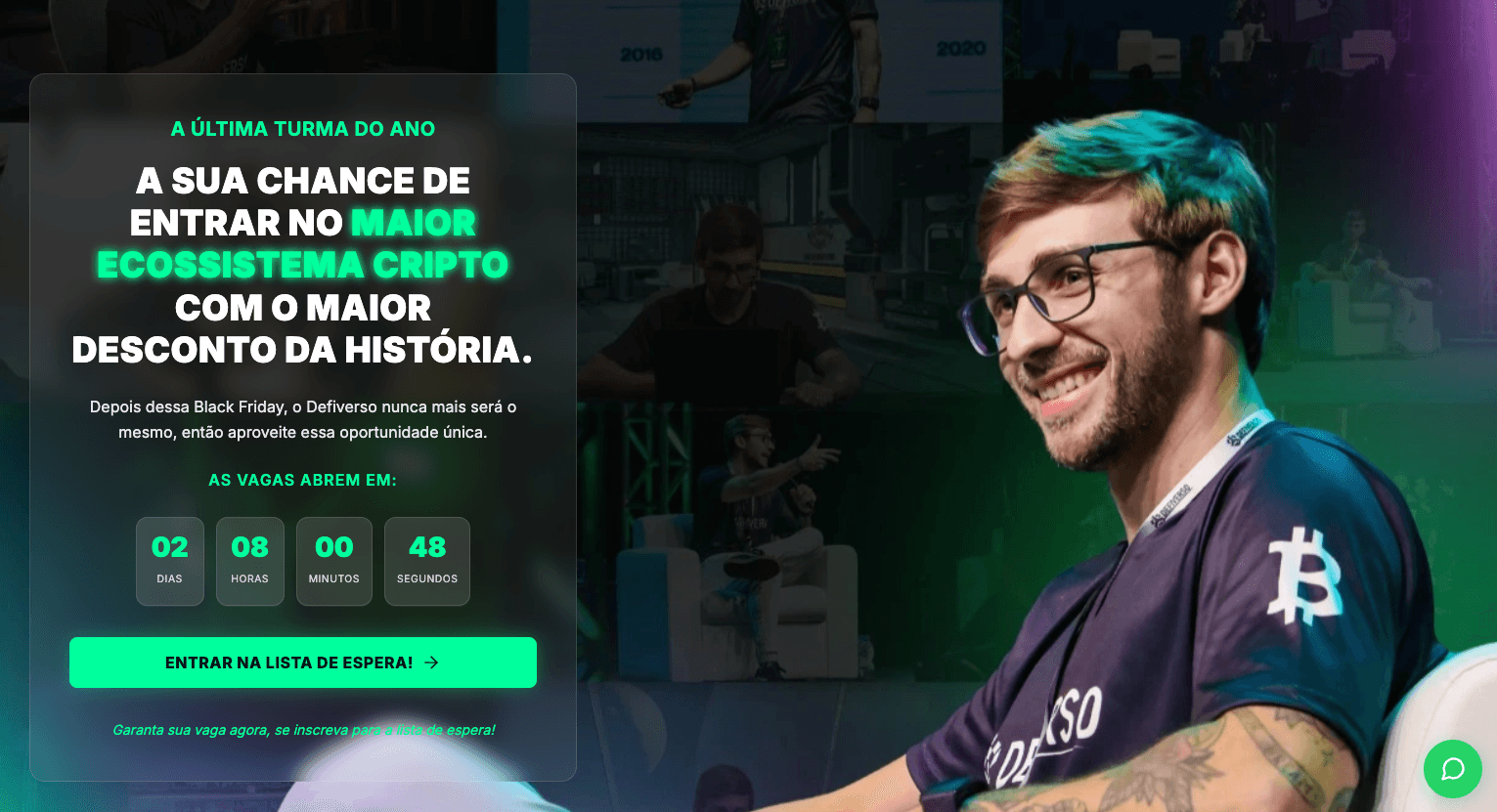 Página de captura desenvolvida para o lançamento Investidor 4.20