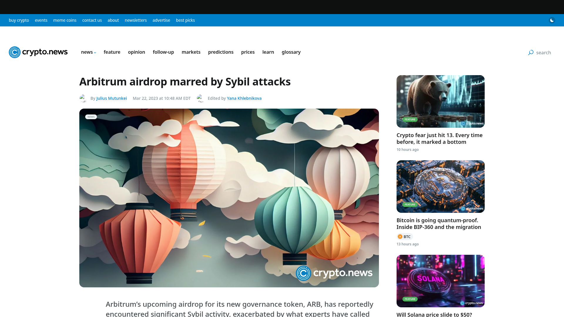 A crypto.news sobre o airdrop manchado por ataques sybil: estimativas de 21,8% indo pra contas falsas — crypto.news
