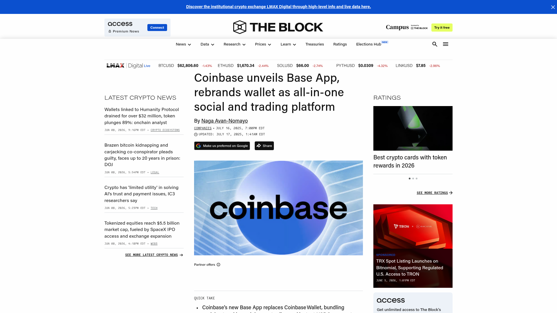 A Coinbase Wallet vira
