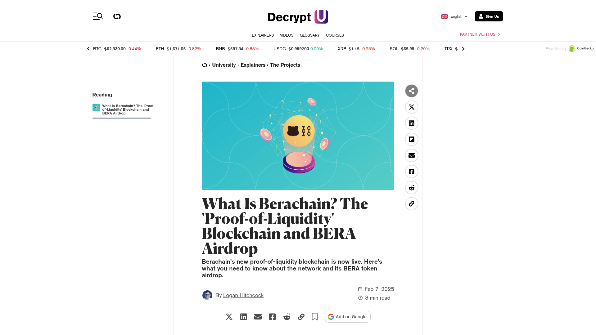 A Decrypt explicando a Berachain e a Proof of Liquidity: o mecanismo que virou narrativa-produto da comunidade — Decrypt