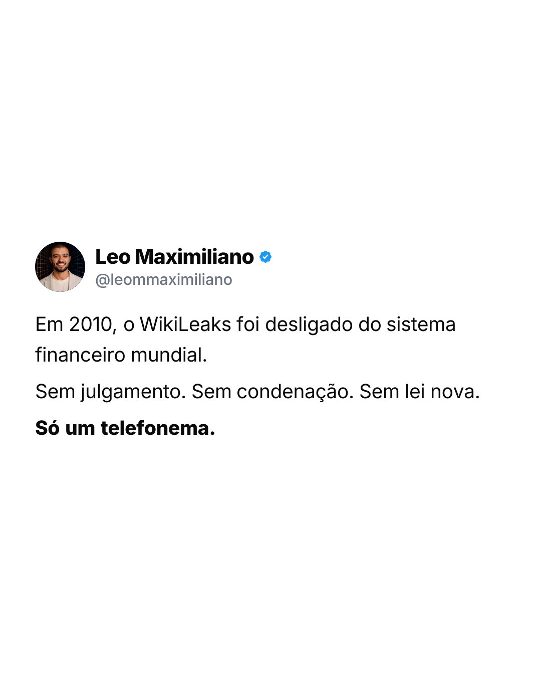 Carrossel Léo Maximiliano — WikiLeaks: cancelado por Visa, Mastercard e PayPal (LinkedIn)