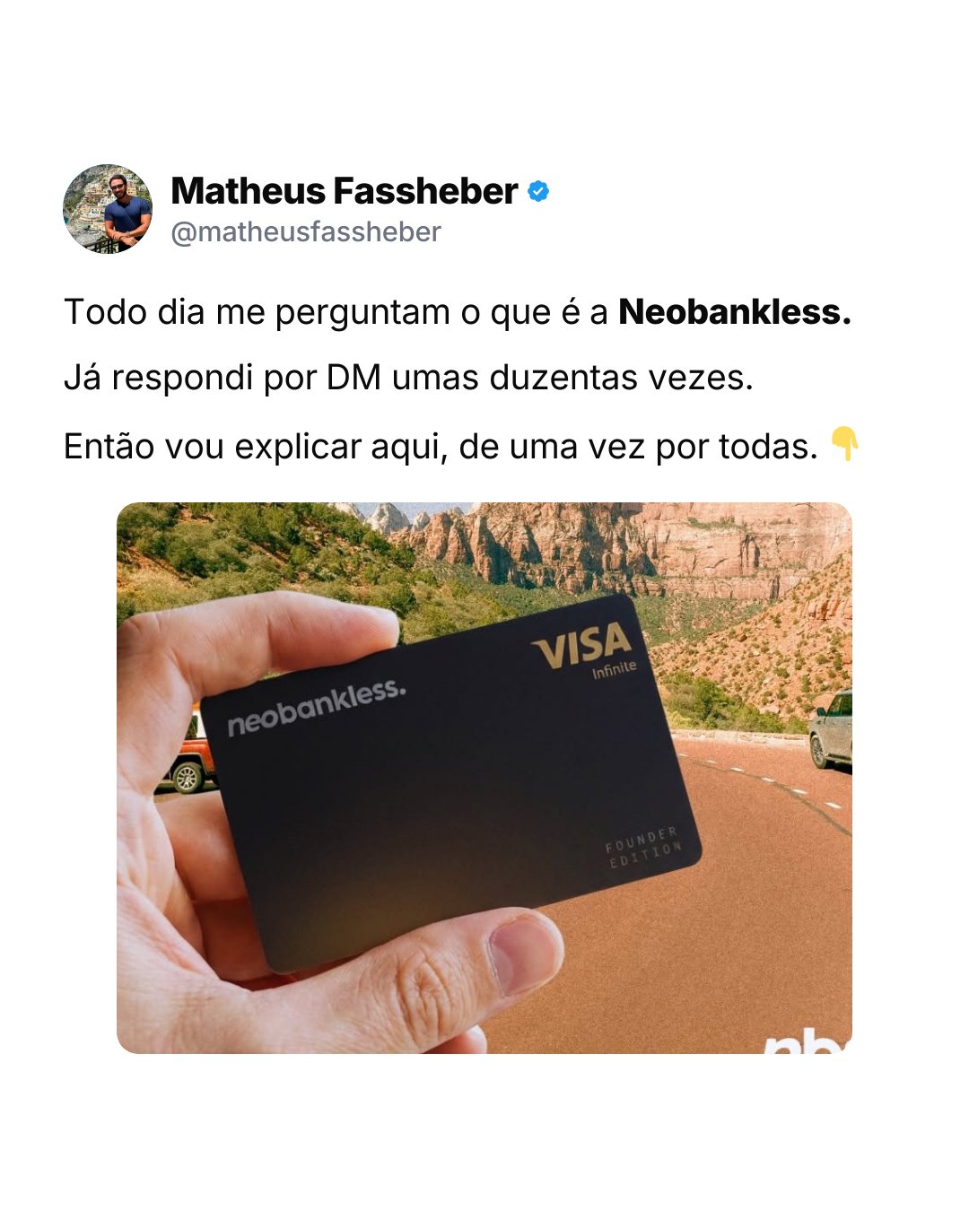 Carrossel Matheus Fassheber — Institucional — conheça a Neobankless