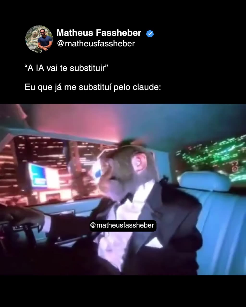 Reel Matheus Fassheber — A IA não rouba seu trabalho, expande o que você produz
