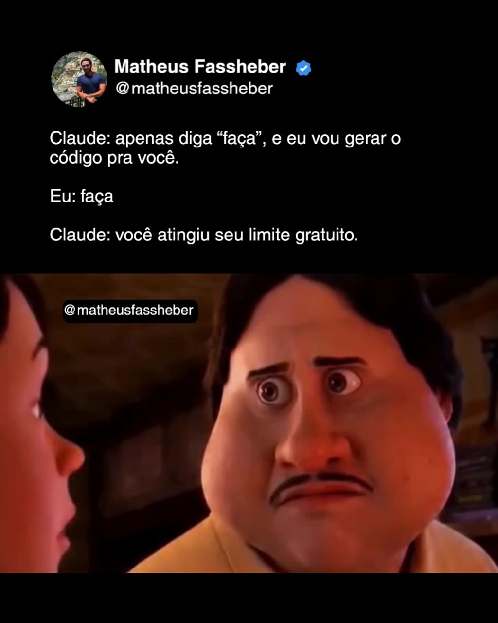Reel Matheus Fassheber — Quando o gargalo vira "você atingiu seu limite"